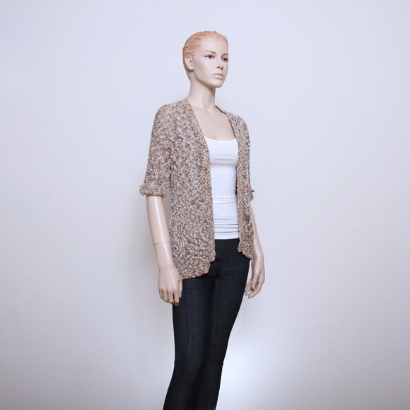 Chico's Knit Open Cardigan with Sleeve Strap Multicolors Women Size S - Picture 1 of 10